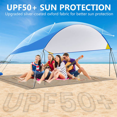 Portable Beach Tent - Adjust Canopy Without Moving, Stay Cool All Day