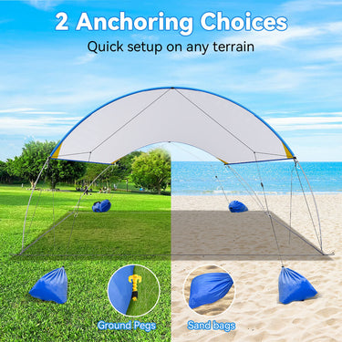 Portable Beach Tent - Adjust Canopy Without Moving, Stay Cool All Day