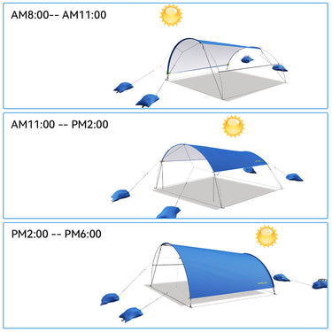 Portable Beach Tent - Adjust Canopy Without Moving, Stay Cool All Day